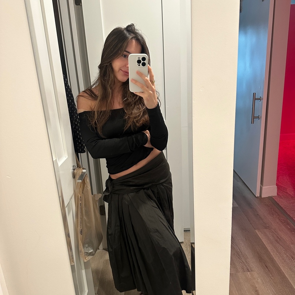 Dries Van Noten Black Tie Skirt